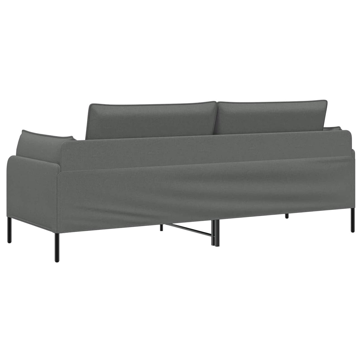 Sofa 222 x 81 x 89 cm Fabric 3-Seater Dark grey