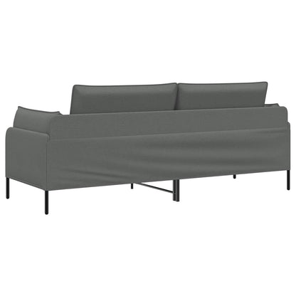Sofa 222 x 81 x 89 cm Fabric 3-Seater Dark grey