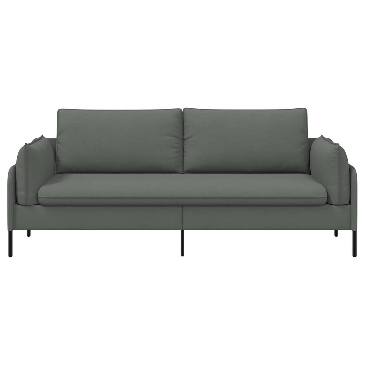 Sofa 222 x 81 x 89 cm Fabric 3-Seater Dark grey