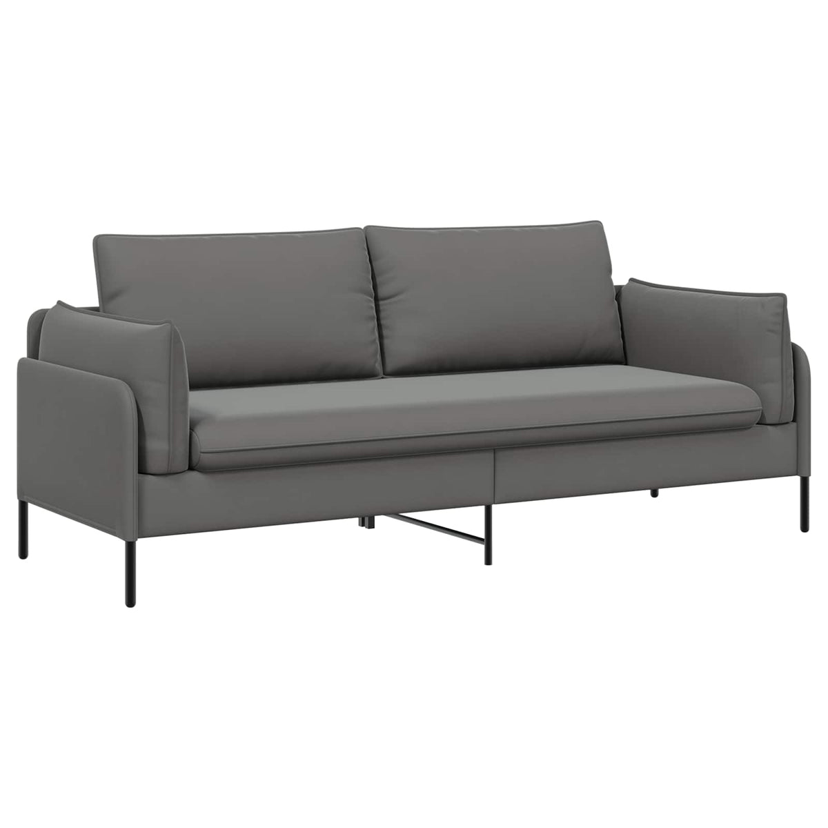 3-Seater Sofa 222 x 81 x 89 cm Velvet 180 cm Dark grey