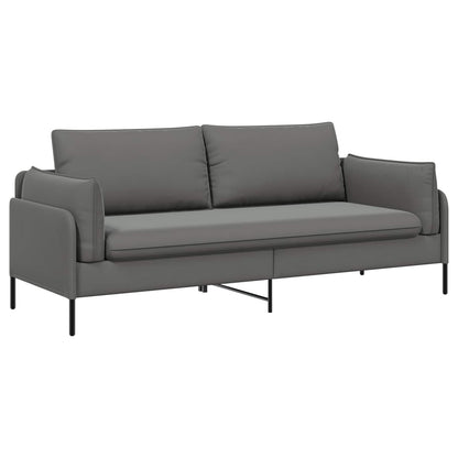 3-Seater Sofa 222 x 81 x 89 cm Velvet 180 cm Dark grey