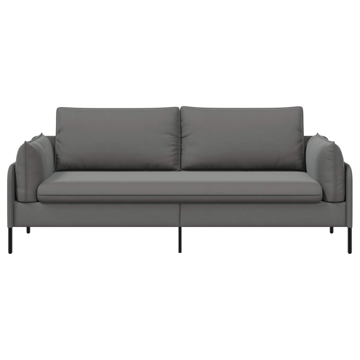 3-Seater Sofa 222 x 81 x 89 cm Velvet 180 cm Dark grey