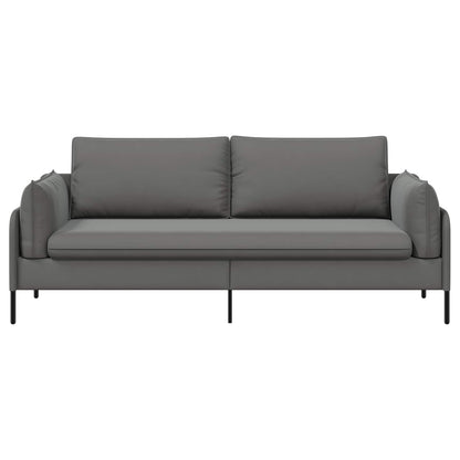 3-Seater Sofa 222 x 81 x 89 cm Velvet 180 cm Dark grey