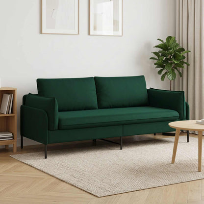 3-Seater Sofa 222 x 81 x 89 cm Velvet 180 cm Dark green