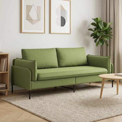 3-Seater Sofa 222 x 81 x 89 cm Velvet 180 cm Light green