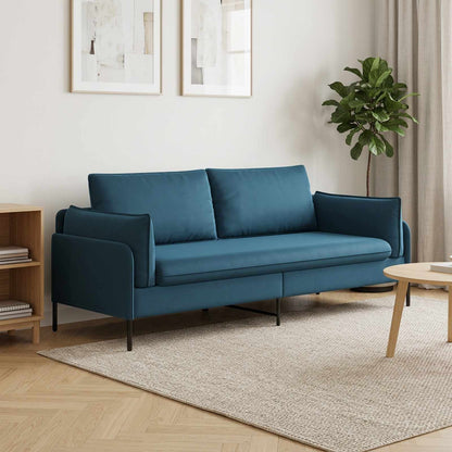 3-Seater Sofa 222 x 81 x 89 cm Velvet 180 cm Blue
