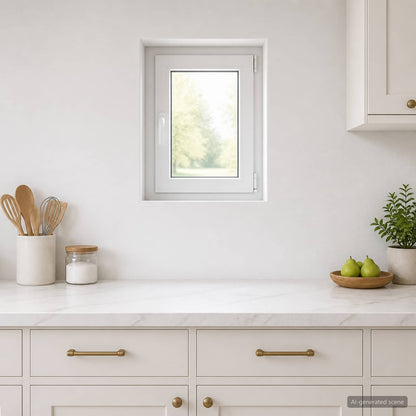 Basement Window Internal Colour RISOR 45x 50 cm Tilting and Turn Right White Two-layer 45 cm
