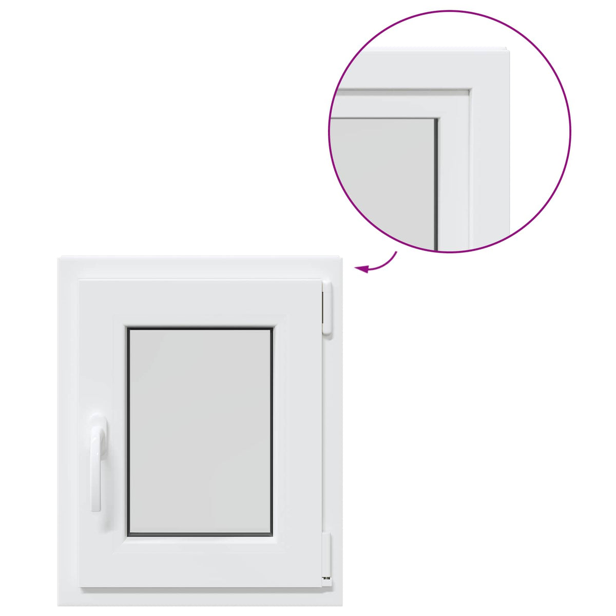 Basement Window Internal Colour RISOR 45x 50 cm Tilting and Turn Right White Two-layer 45 cm