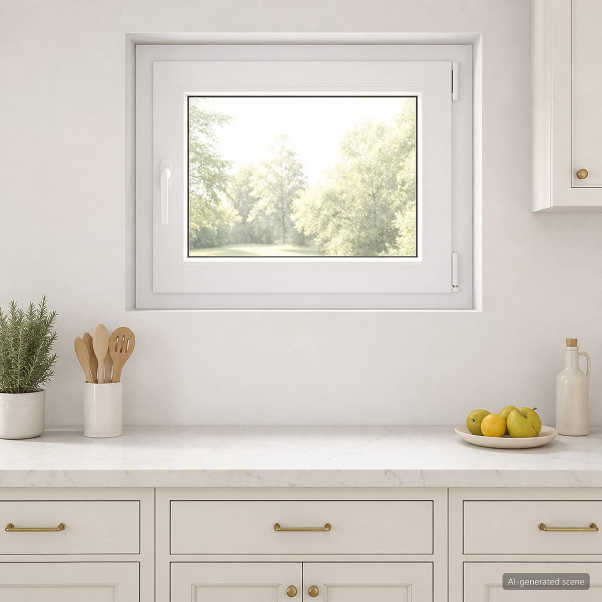 Basement Window Internal Colour RISOR 45x 50 cm Tilting and Turn Right White Two-layer 75 cm