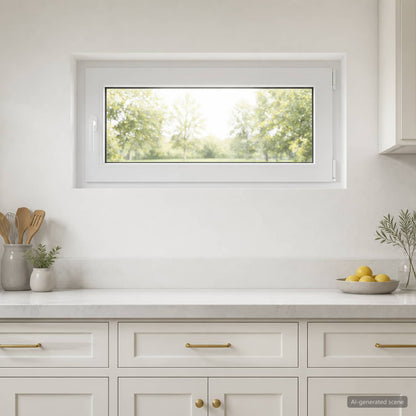 Basement Window Internal Colour RISOR 45x 50 cm Tilting and Turn Right White Two-layer 105 cm