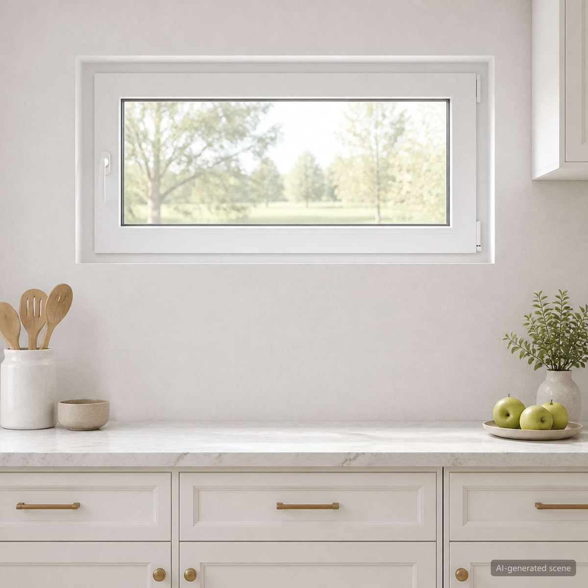 Basement Window Internal Colour RISOR 45x 50 cm Tilting and Turn Right White Two-layer 120 cm