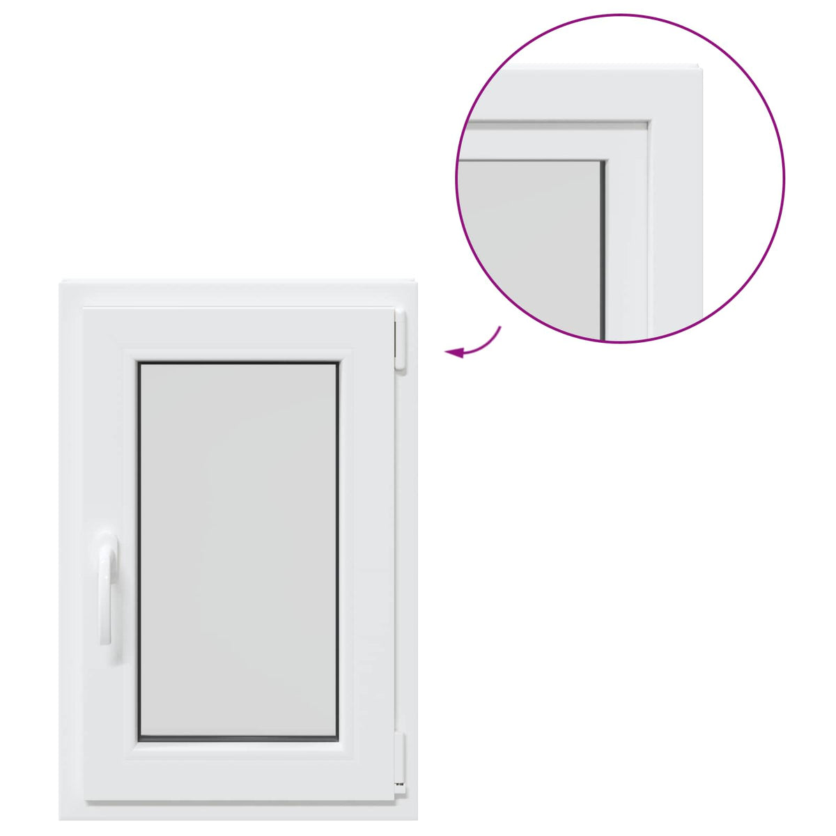 Basement Window Internal Colour RISOR 40 x 70 cm Tilting and Turn Right White Three-layer 40 cm