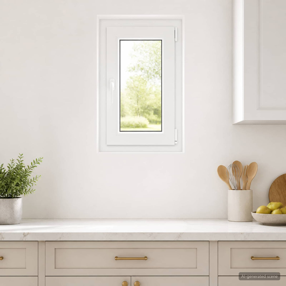 Basement Window Internal Colour RISOR 40 x 70 cm Tilting and Turn Right White Three-layer 50 cm