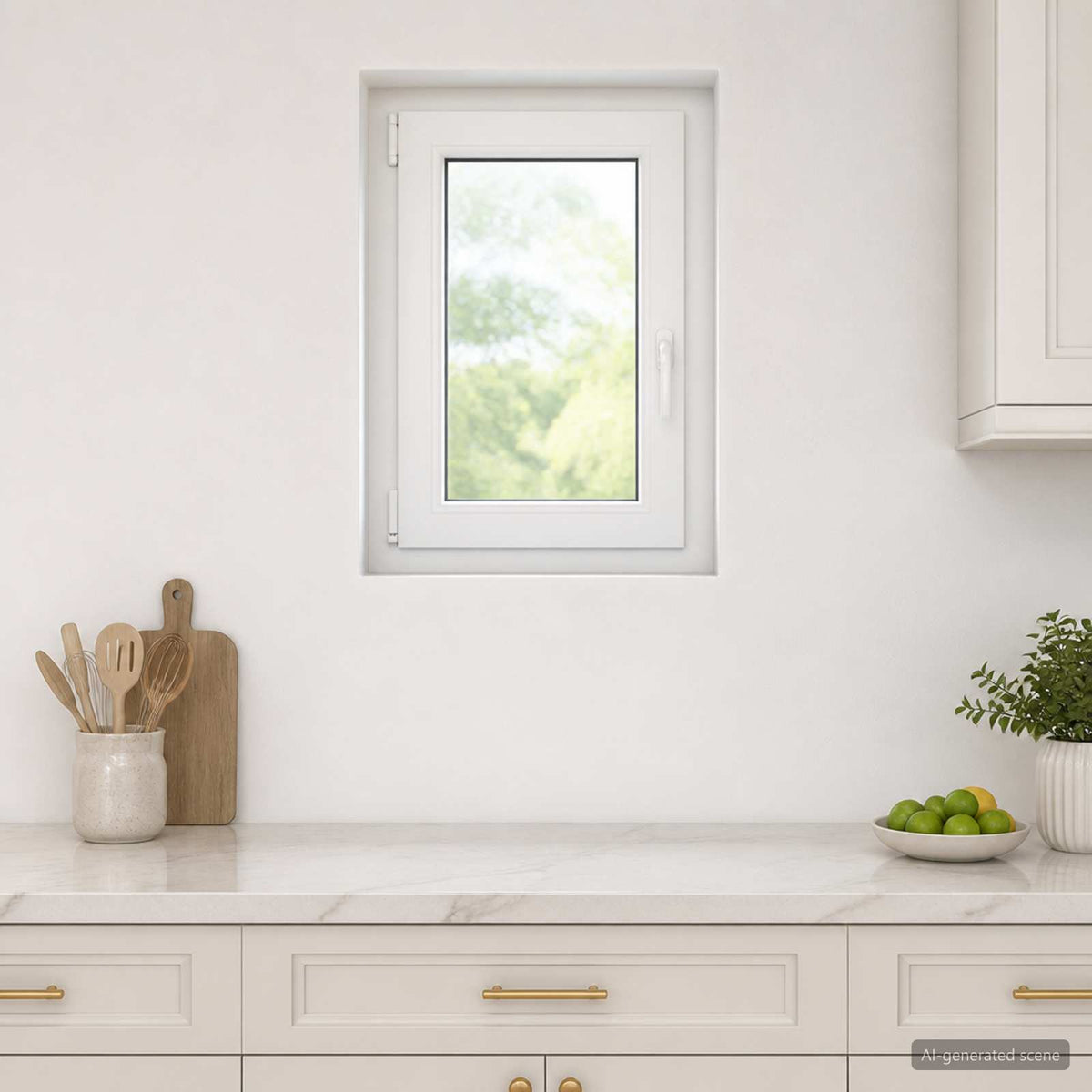 Basement Window Internal Colour RISOR 40 x 70 cm Tilting and Turn Left White Three-layer 50 cm