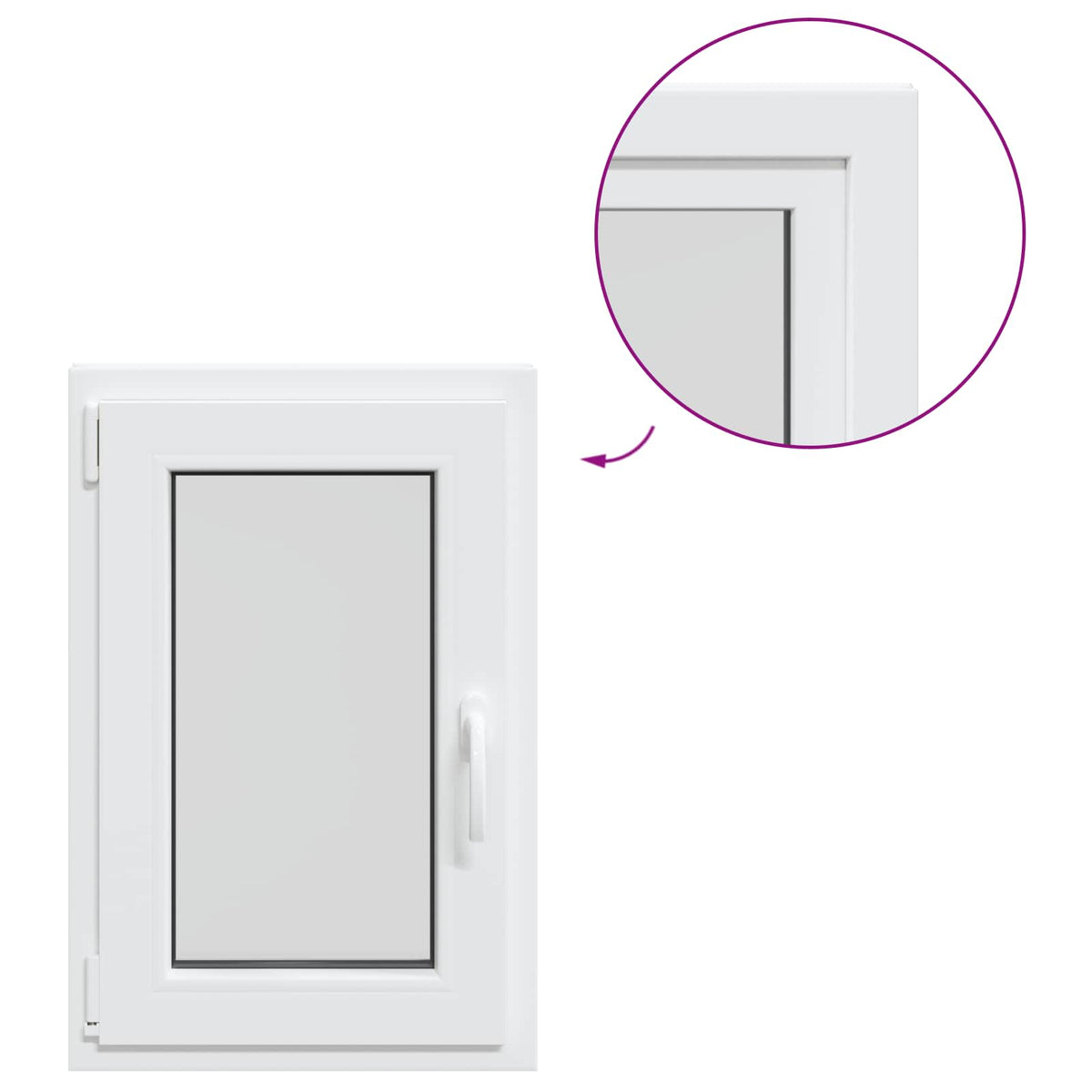 Basement Window Internal Colour RISOR 40 x 70 cm Tilting and Turn Left White Three-layer 60 cm