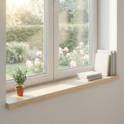 Window Sills 2 pcs Solid Oak Wood Depth 30 cm White 70 cm