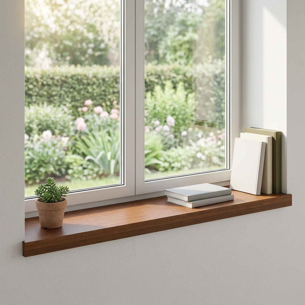 vidaXL Window Sills 2 pcs Solid Oak Wood Depth 30 cm Dark Brown