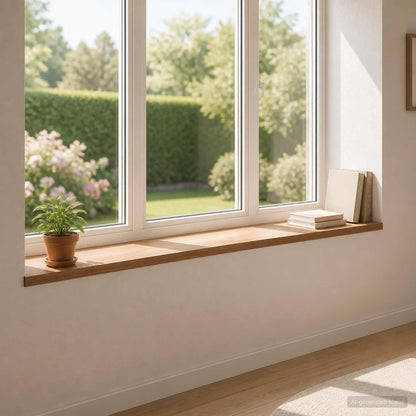 Window Sills 2 pcs Solid Oak Wood Depth 30 cm Dark Brown 110 cm