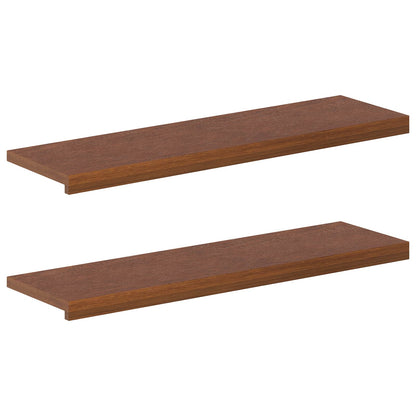Window Sills 2 pcs Solid Oak Wood Depth 30 cm Dark Brown 100 cm