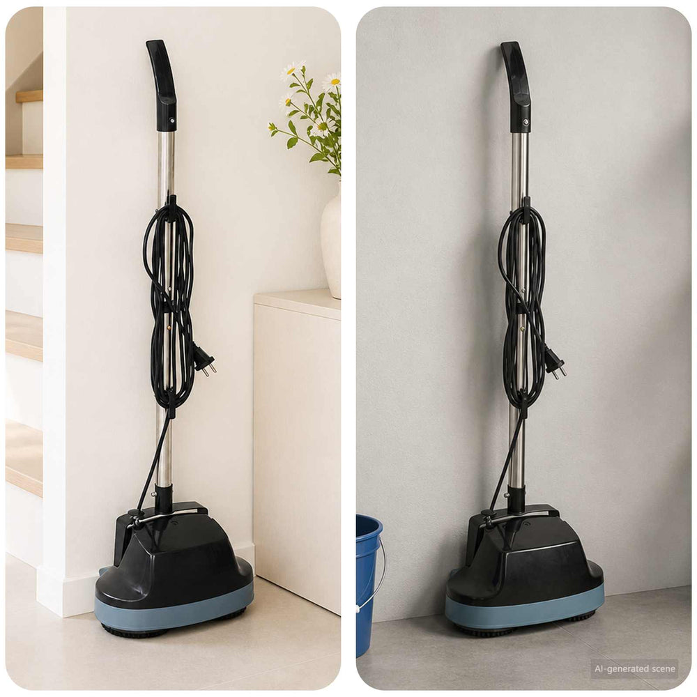vidaXL 5 in 1 Twin Head Floor Scrubber & Polisher Black