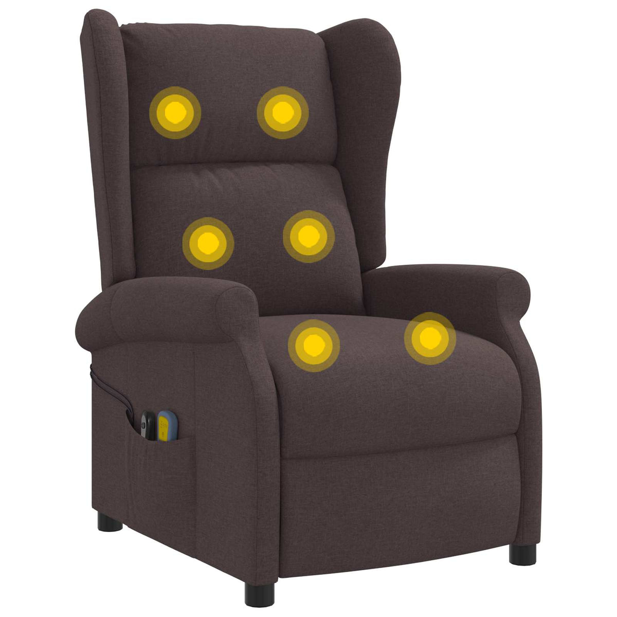 vidaXL Wing Back Electric Massage Recliner Chair Dark Brown Fabric 2