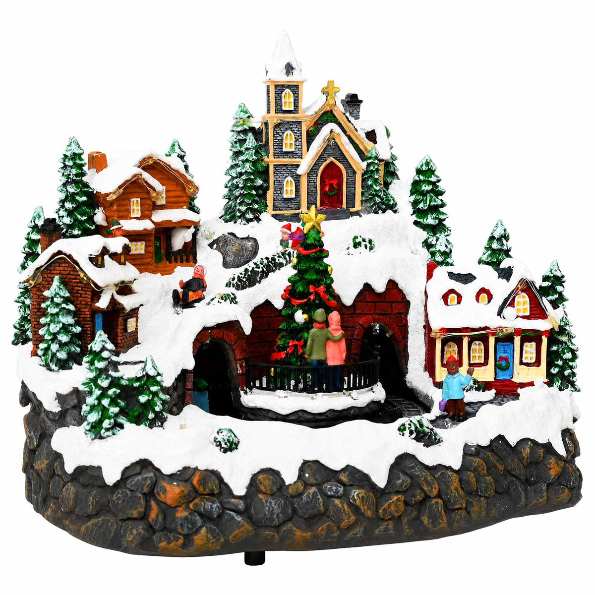vidaXL Christmas Village Scene with Train SALO 25.5 x 20 x 23 cm Resin 3