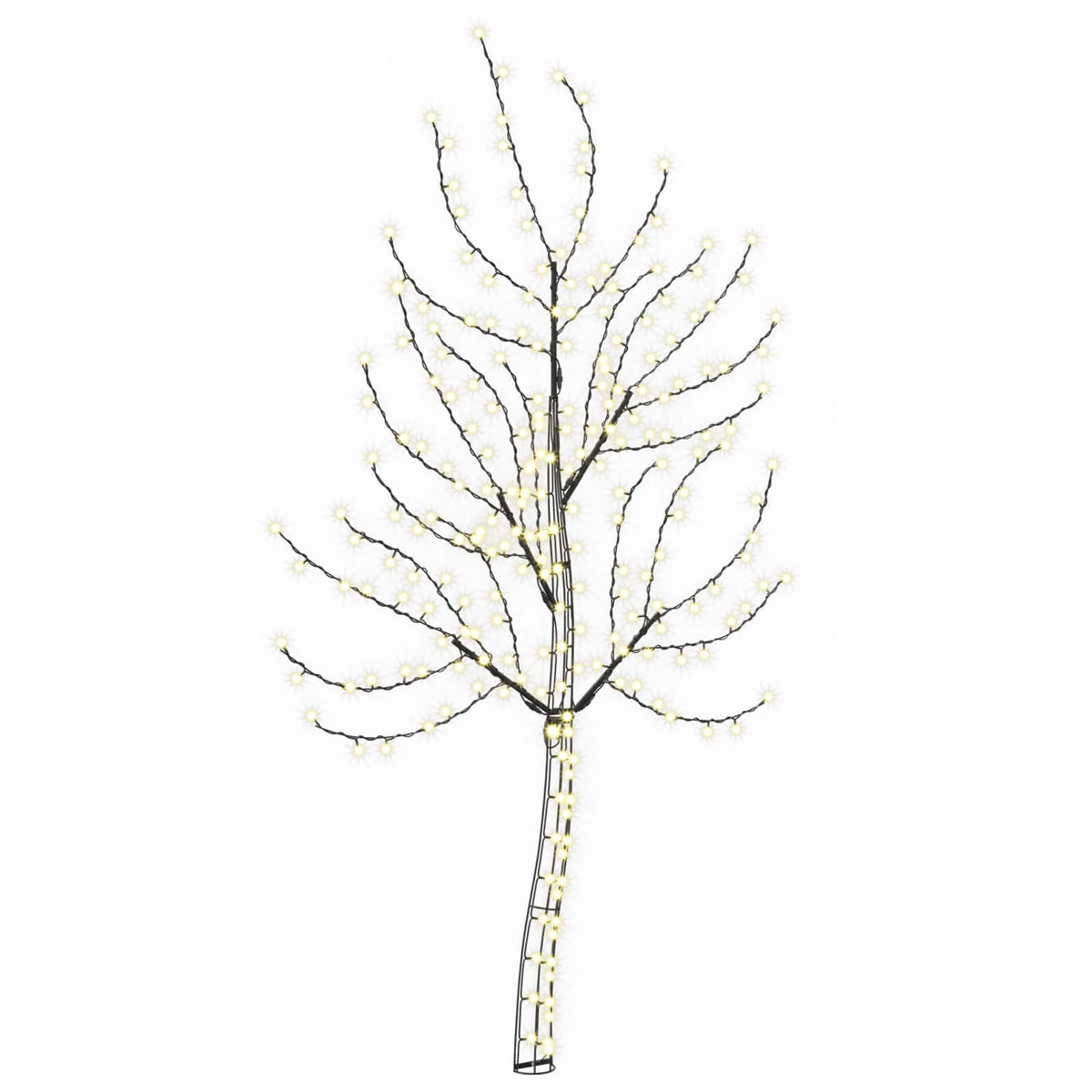 LED Wall Christmas Tree 140 LEDs Steel Black 180 cm Warm white