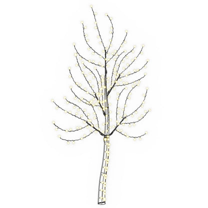 LED Wall Christmas Tree 140 LEDs Steel Black 180 cm Warm white