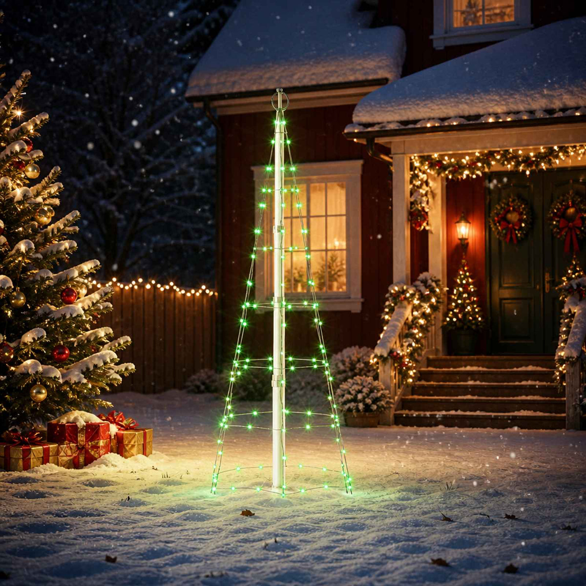 LED Christmas Tree EKENAS 168 LEDs Steel 180 cm