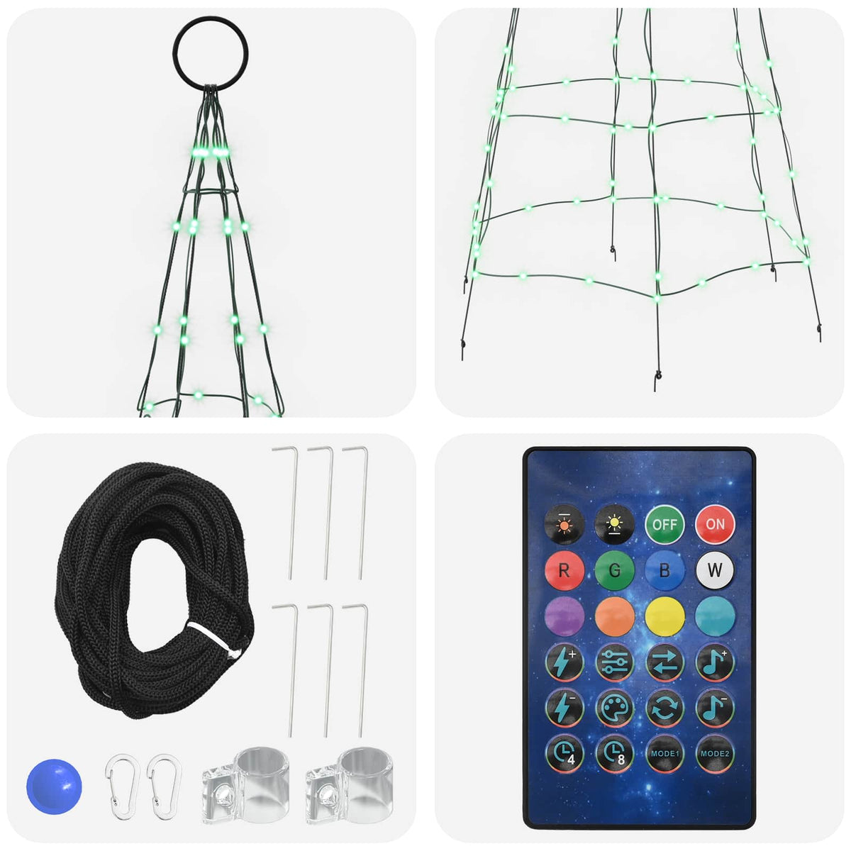 LED Christmas Tree EKENAS 168 LEDs Steel 180 cm