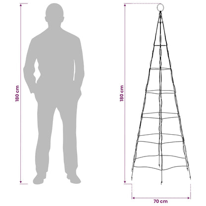 LED Christmas Tree EKENAS 168 LEDs Steel 180 cm