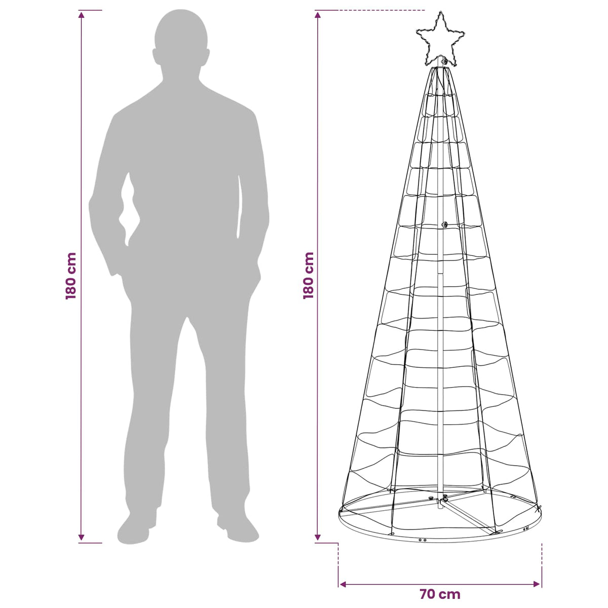 LED Christmas Tree 200 LEDs 180 cm