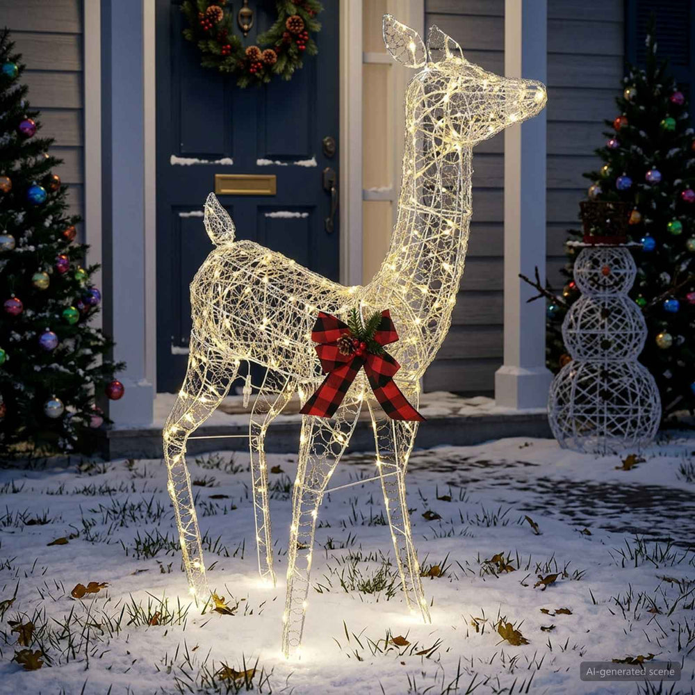 vidaXL 3D Christmas Reindeer LOVIISA 200 LEDs Warm White