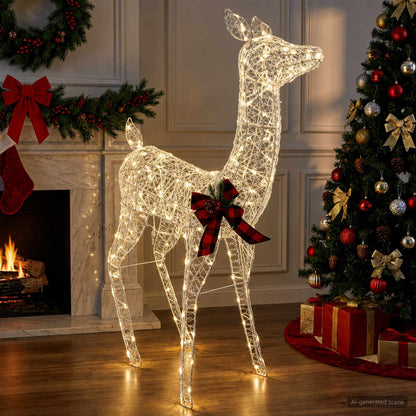 vidaXL 3D Christmas Reindeer LOVIISA 200 LEDs Warm White 3