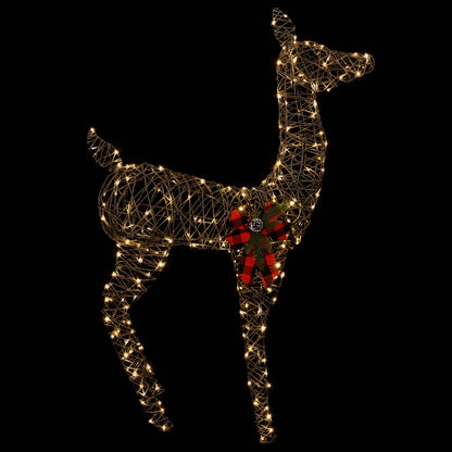 3D Christmas Reindeer LOVIISA 200 LEDs Warm White Width 96 cm Rattan