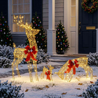vidaXL Reindeer Family Christmas Decoration 3 pcs 200 LEDs Warm White 3