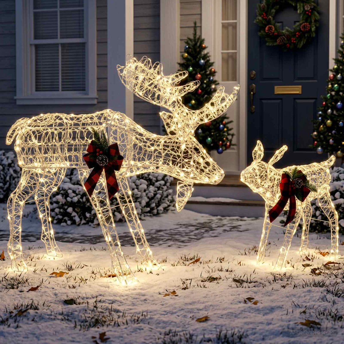 vidaXL Moose Christmas Decoration 2 pcs 240 LEDs Warm White 1