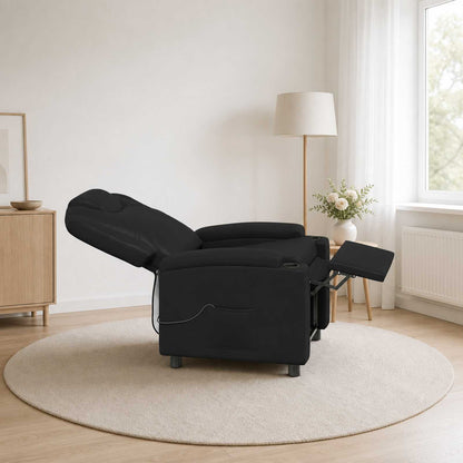 Recliner Chair 75 x 95 x 106 cm Fabric Black with massage function
