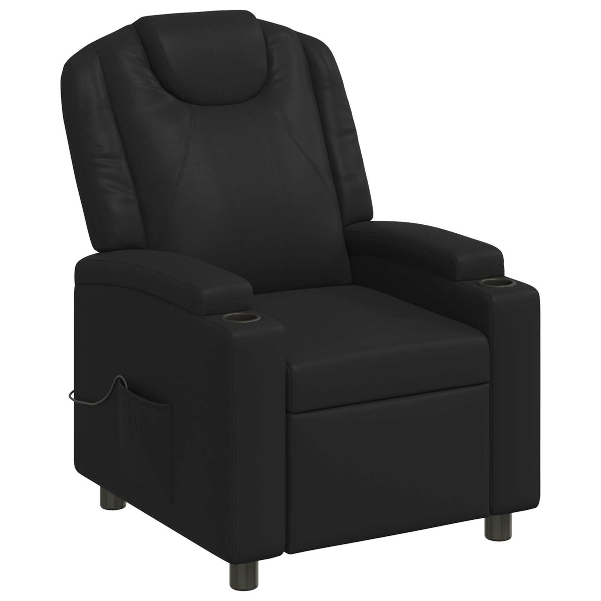 Recliner Chair 75 x 95 x 106 cm Fabric Black with massage function