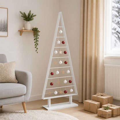 Metal Christmas Tree with Triangle Stand KUOPIO Steel White 125 cm