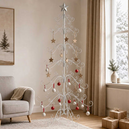 Metal Christmas Tree KUOPIO Steel White 180 cm