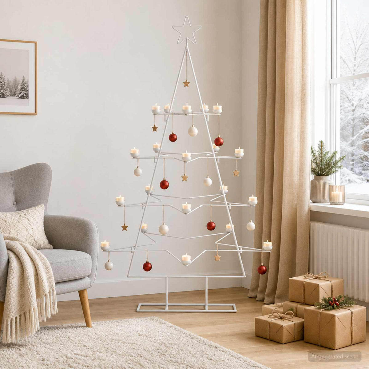 Metal Christmas Tree for Decoration White