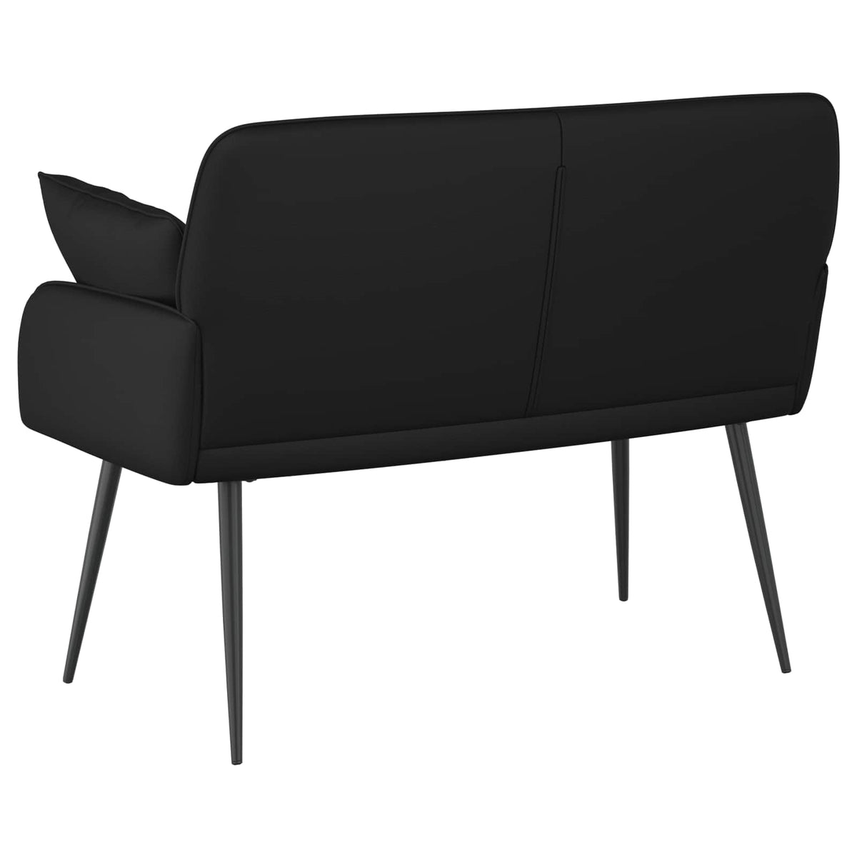 2 Seater Sofa with Metal Legs 2-Seater Faux Leather Black