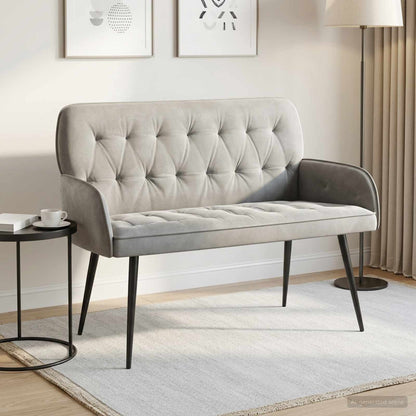 2 Seater Sofa with Metal Legs 2-Seater Velvet Light grey