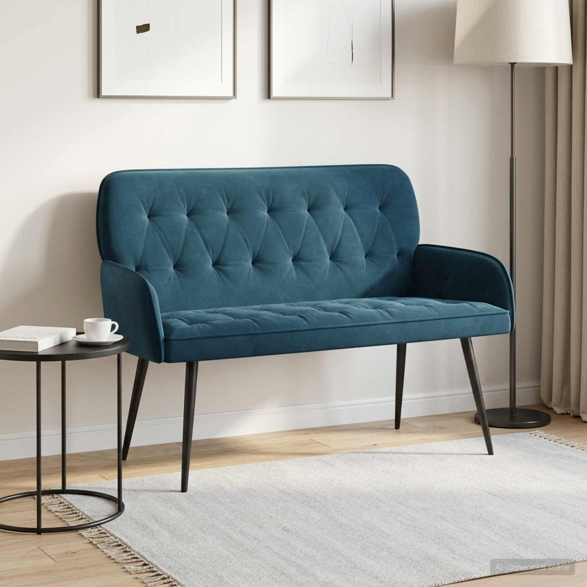 2 Seater Sofa with Metal Legs 2-Seater Velvet Blue
