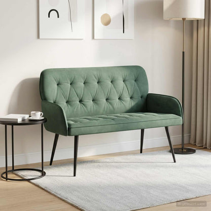 2 Seater Sofa with Metal Legs 2-Seater Velvet Sea green