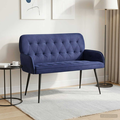 2 Seater Sofa with Metal Legs 2-Seater Velvet Police blue