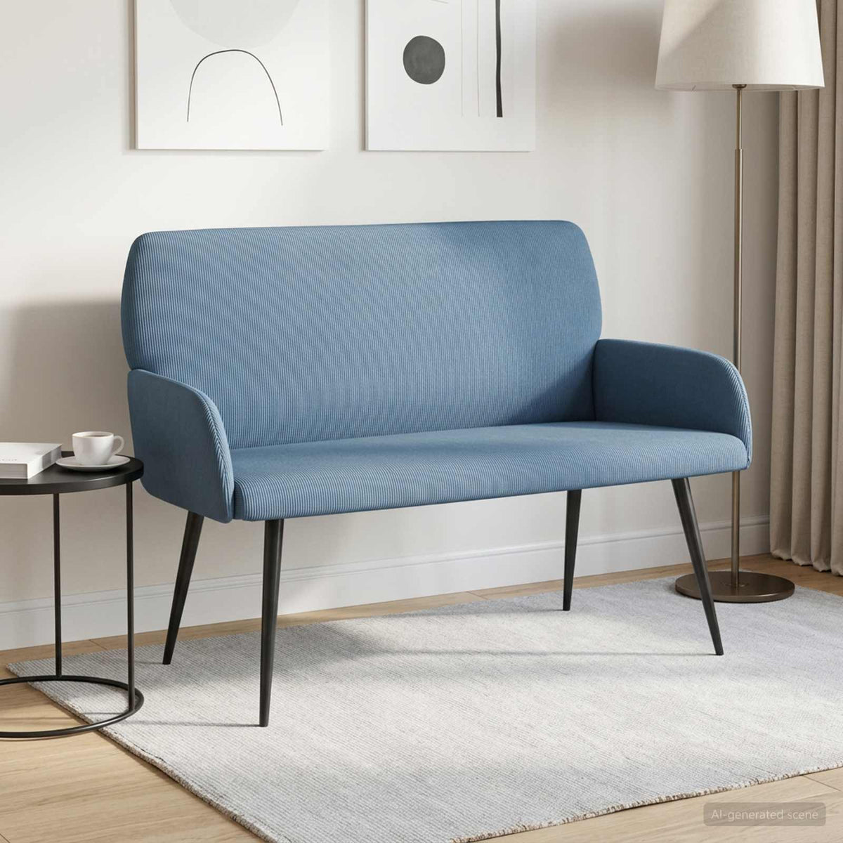 2 Seater Sofa with Metal Legs 2-Seater Blue