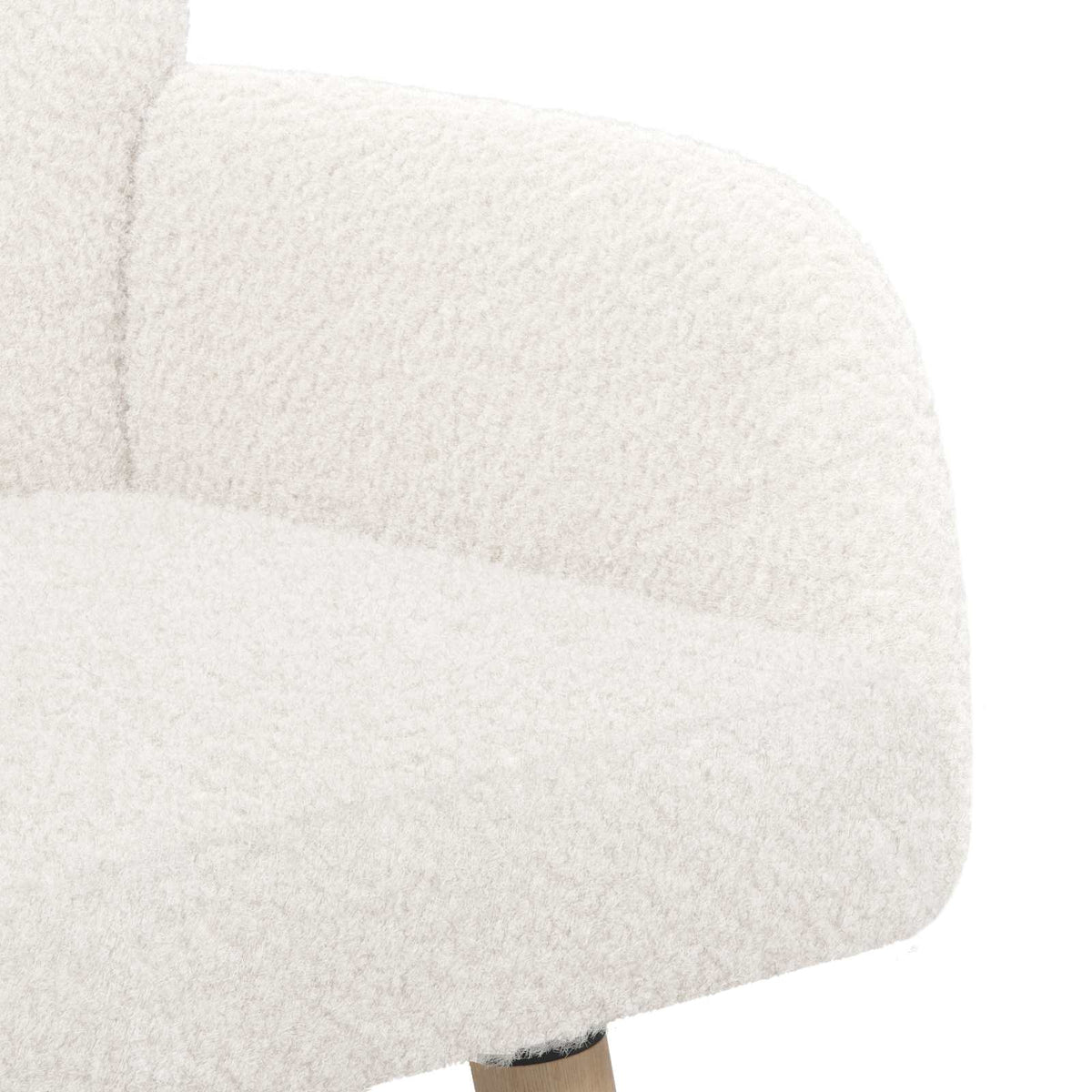 2 Seater Sofa with Solid Wood Legs Bouclé Cream