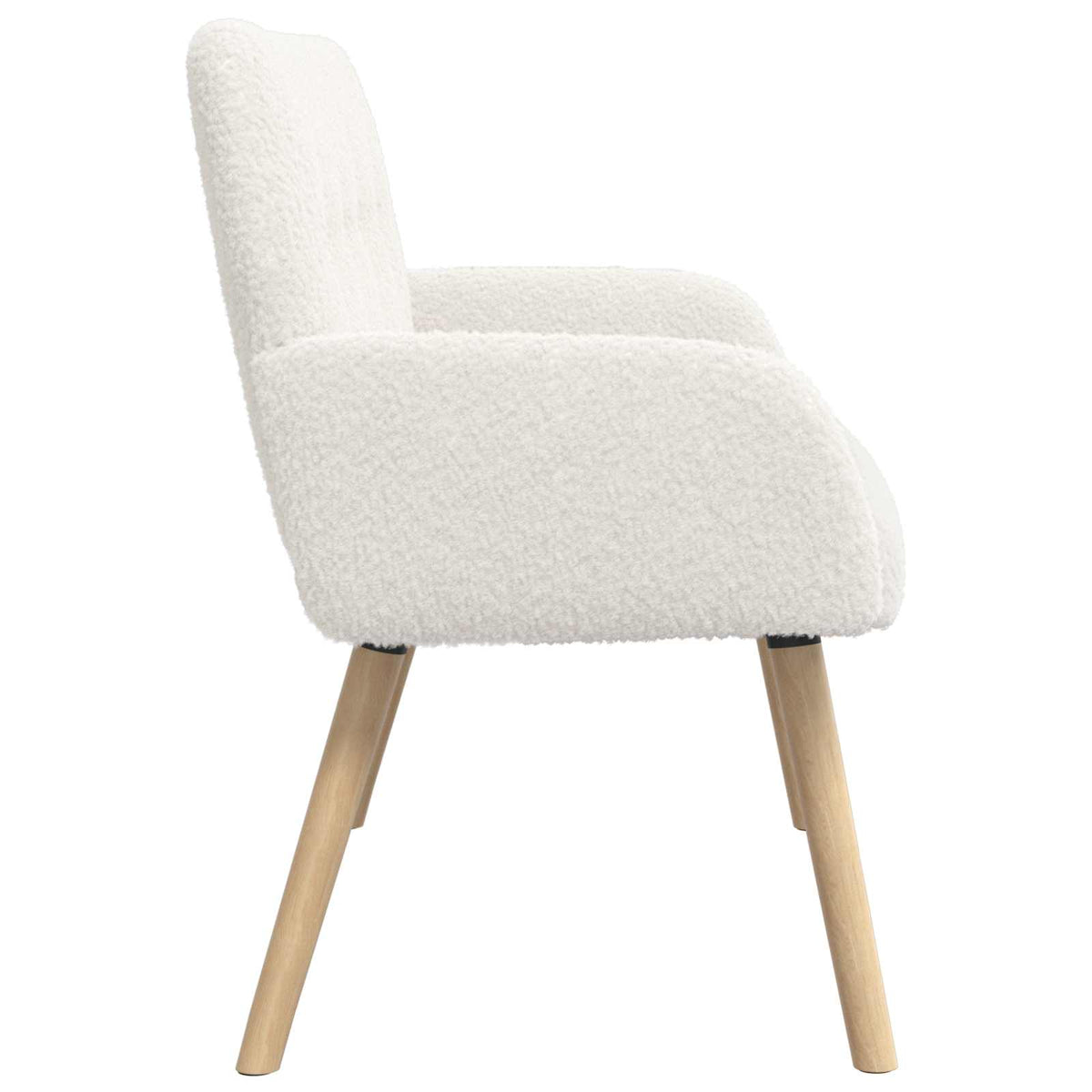 2 Seater Sofa with Solid Wood Legs Bouclé Cream